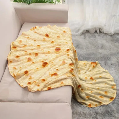 Mexican Tortilla Print Flannel Blanket - Soft Warm Cozy Throw for Sofa Couch Bed Office Camping & Travel