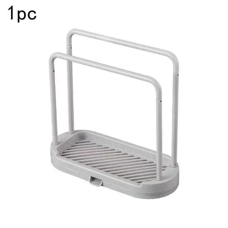 Kitchen Sink Drain Rack — Storage Basket for Sponge, Rag, and Wire Ball, Kitchen Accessories Shelf
