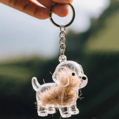 Cute Dog Hair Storage Pendant Keychain – Couple Bag Charm, Car Keychain Jewelry, Souvenir Gift & Decoration Accessory