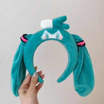 Hatsune Miku Cute Plush Hairband — Soft Headband for Spa, Yoga, Face Washing & Girls Gift