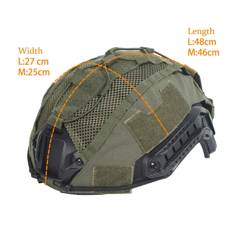 Tactical Helmet Cover Set – Hybrid Mesh Cover for Maritime, Bump & Ballistic Helmets with NVG Battery Pouch for Hunting