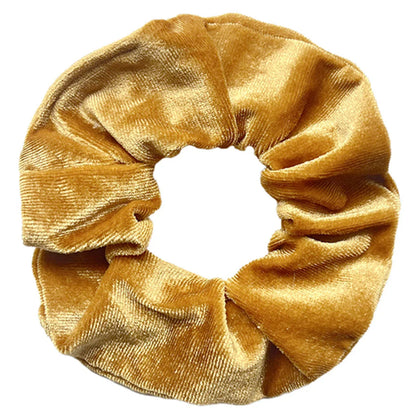 10/6/1Pcs Velvet Hair Scrunchies Set for Women – Solid Color Elastic Ponytail Hair Bands & Headband Accessories (Black Pack)