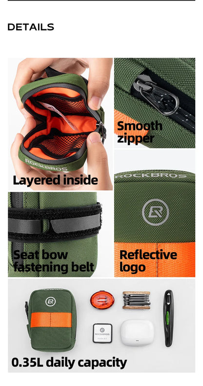 ROCKBROS Mini Bike Tail Bag – Lightweight Road Bicycle Storage for Tools & Accessories