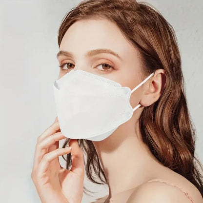 50/100PCS Adult KN95 Masks – Black & White, 5-Layer Dustproof Face Mask with Breathable Design & Adjustable Nose Bridge