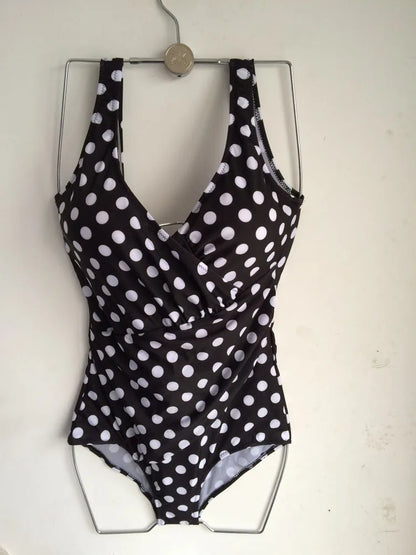 Women’s Plus Size 5XL One-Piece Swimsuit – V-Neck Tummy Control Bathing Suit, Modest Beachwear Swimwear