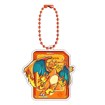 Pokémon Acrylic Keychain Set — Eevee, Pikachu, Gengar & Charizard Cartoon Pendant for Anime, Game Collection & Gift Toys