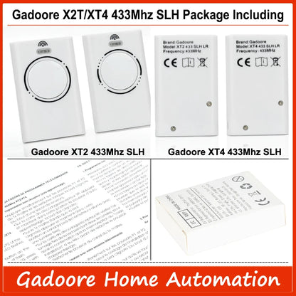 Gadoore XT2 XT4 433MHz SLH LR Garage Door & Gate Remote | Compatible with XT2/XT4 SLH & SLH LR