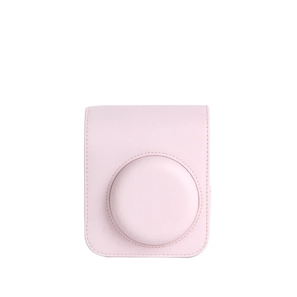 Instax Mini 12 Camera Case - PU Leather Soft Protective Travel Bag with Shoulder Strap for Fujifilm Film Cameras