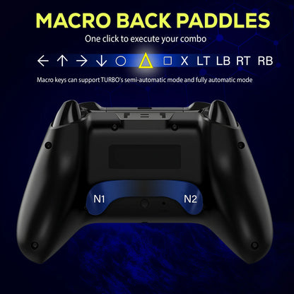 QRD Spark N5 Wireless Controller – Compatible with PS4, PS3, PS2, iOS, Android, PC | Hall Effect Gamepad with 9-Color LED Lights and Vibration Effect