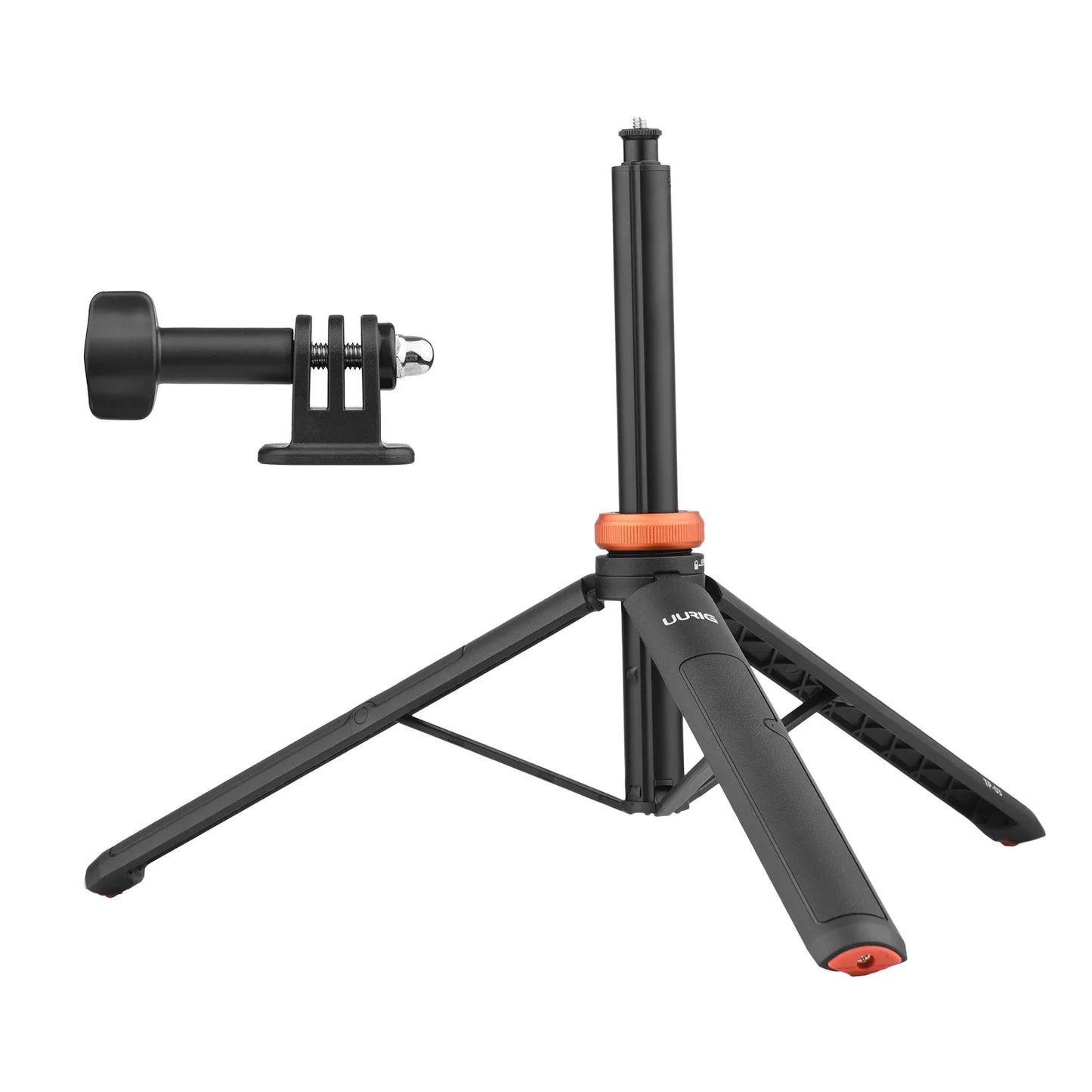 UURIG TP-02/TP-03 Selfie Stick Tripod — Flexible Ball, 130cm Max Height with 1/4'' Screw for Smartphone & Camera Vlogging