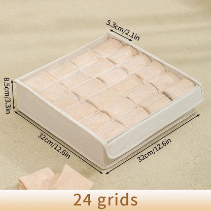 Foldable Underwear Storage Box – Non-Woven Organizer for Panties, Bra, Socks, Clothes Separator for Bedroom Drawers & Wardrobe