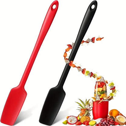 Long Handle Silicone Spatula Jar Scraper – Non-Stick Rubber Kitchen Tool for Blenders, Smoothies, Cooking & Baking