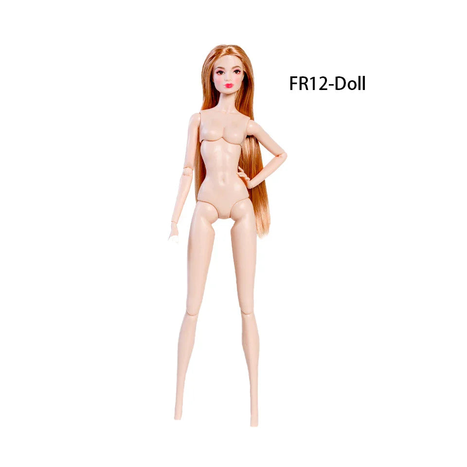 32cm European Supermodel Nude Doll – Original 1/6 Joint Figure with Multi-Color Skin and Exquisite Makeup, Full Series Collectible Toy