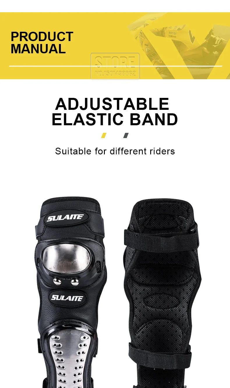 4PCS Motorcycle Knee & Elbow Pads Set — Stainless Steel Motocross Racing Protective Gear Kit