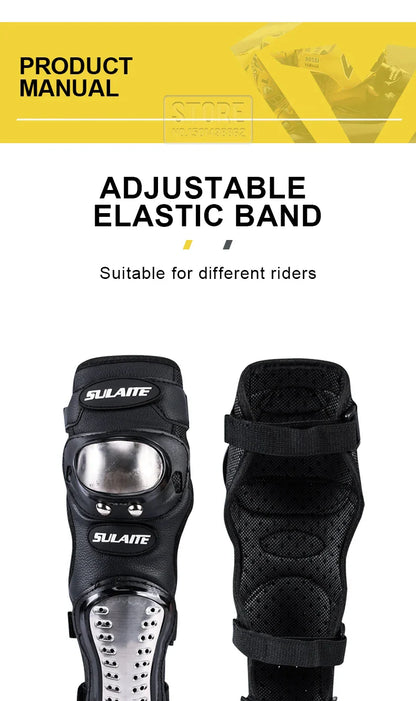 4PCS Motorcycle Knee & Elbow Pads Set — Stainless Steel Motocross Racing Protective Gear Kit