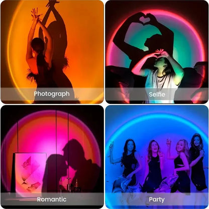 New Sunset Light with Earbuds & Remote Control – 16 Colors, Customizable Version