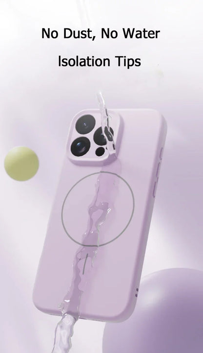 Original Liquid Soft Silicone MagSafe Case – Magnetic Wireless Charging Cover for iPhone 16 Plus, 15, 14, 13, 12 Pro Max, 11