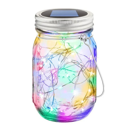 Mason Jar Solar Bottle Lights – LED String Fairy Lights, Waterproof Hanging Lantern for Garden & Wedding Decorations