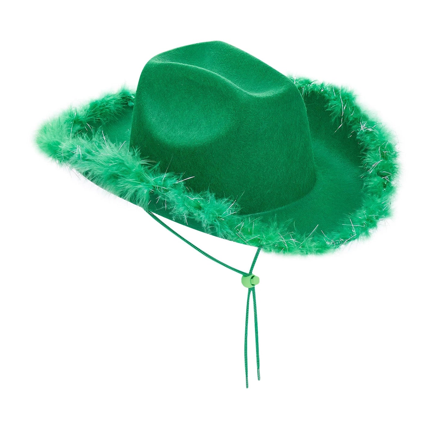 Women's Cowboy Hat – Wide Brim Solid Color with Furry Trim for Parties & Outings