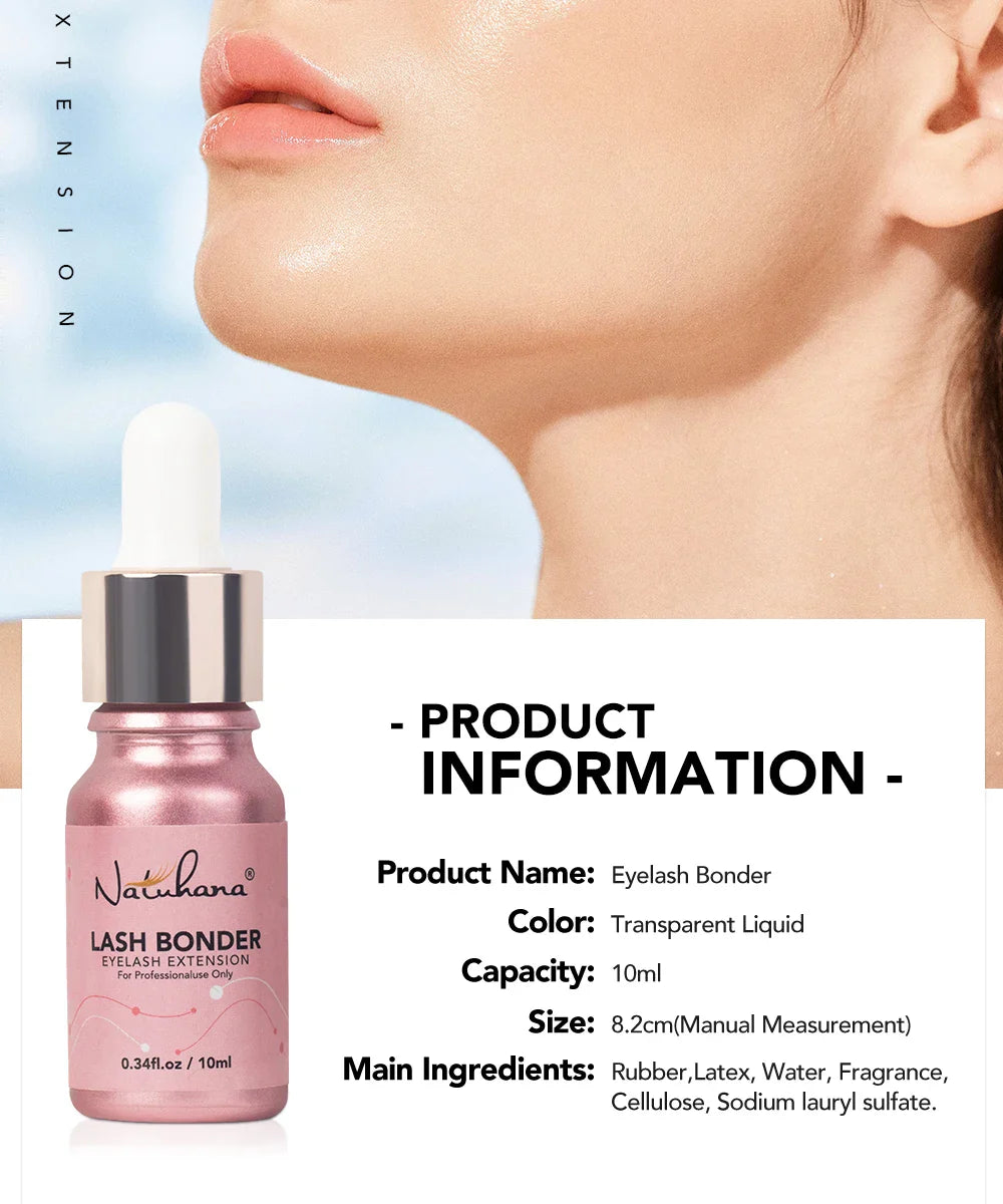 NATUHANA Lash Bonder – Waterproof, Oil-Proof Eyelash Extension Sealant with Long-Lasting Retention and Glue Accelerator