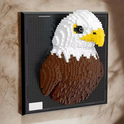 Creative 3D Wall Art Frame DIY Building Block Set – Shark, Eagle & Parrot Micro Animal Particle Model Toy for Adults Home Decor Gift