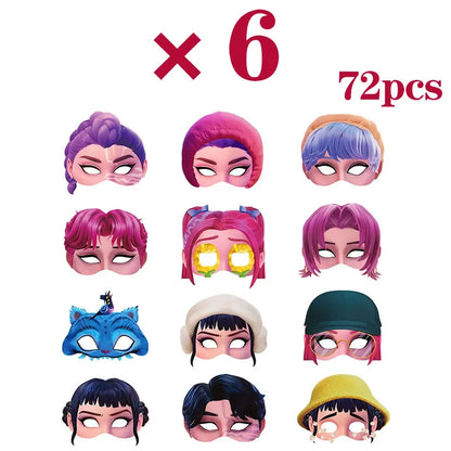 12PCS KPop Demon Hunters Mask Set – Birthday, Cosplay & Halloween Party Props for Kids