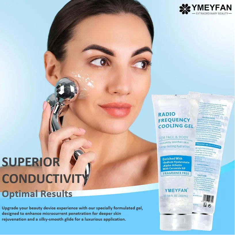 Conductive Microcurrent Facial Gel — Hydrating Primer with Hyaluronic Acid & Ceramide NP, Fragrance-Free RF Gel