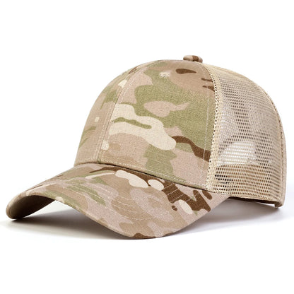 Camouflage Mesh Baseball Cap - Adjustable Outdoor Sun Hat for Men & Women
