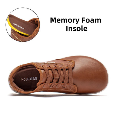 HOBIBEAR Unisex Wide Barefoot Shoes – Zero Drop Minimalist Sneakers for Men & Women, Artificial Leather Trail Walking Shoes