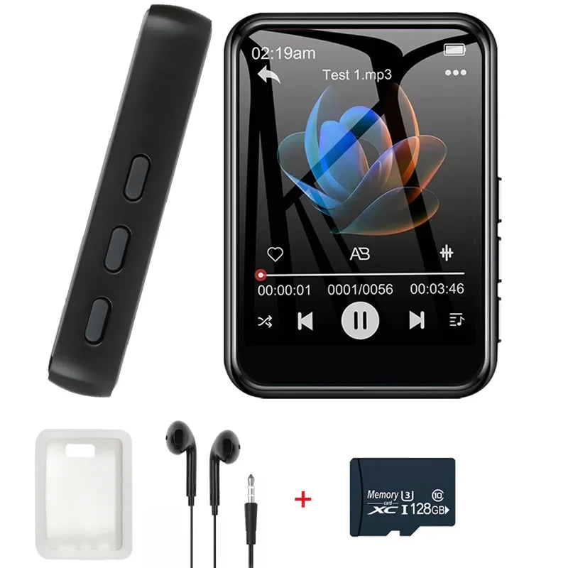 128GB Bluetooth 5.4 MP3 Music Player – HiFi Audio, Built-in Speaker, 2.4” Touch Screen MP4 Player with E-Book, Video & Recording