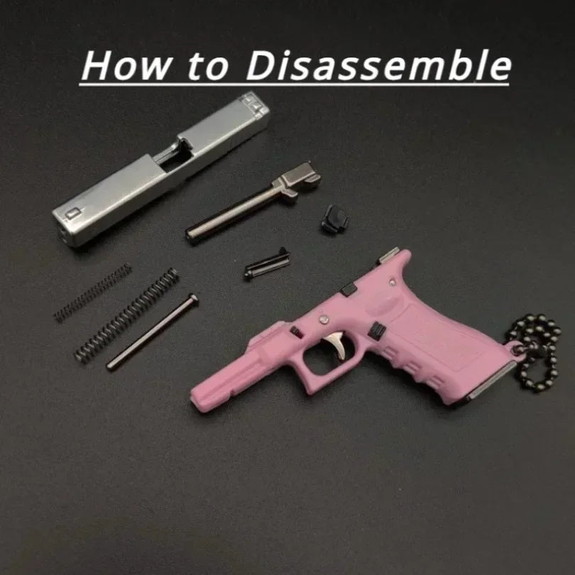 Metal Mini Tactical Keychain - 1:3 G17 Tiny Pendant, Decorative Ornament & Birthday Gift for Men