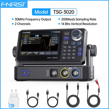 FNIRSI TSG6020/TSG3020 Signal Generator - Dual-Channel 60MHz/30MHz 200MSa/s Function Generator with 4.3" Touchscreen for Electronics Testing