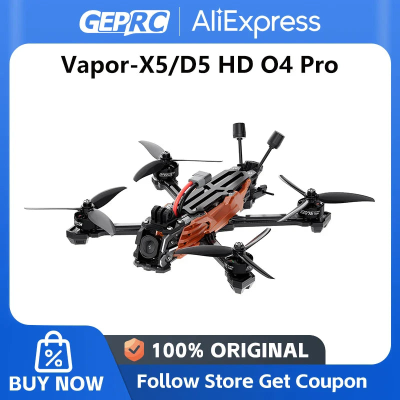 GEPRC Vapor-X5 D5 HD FPV Drone 5" – 4K 120fps Recording, O4 Air Unit, 2207E 1960KV Motor, Freestyle Quadcopter