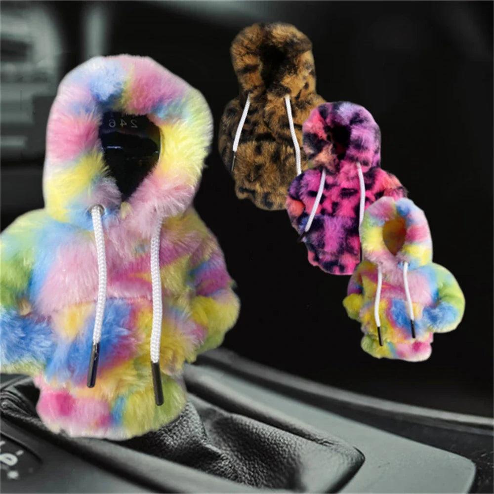 Universal Car Gear Shift Lever Cover – Sweatshirt Style Shifter Knob Hoodie for Car Decoration