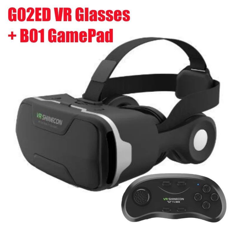 Blu-Ray VR Glasses – HD IMAX 3D Virtual Reality Headset with Huge Screen, Google Cardboard, Phone & Game Joystick Support