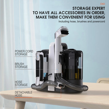 Mamnv Spot Cleaner - 600/450W Handheld Carpet Cleaner with 15/11KPa Suction, Integrated Spray Suction Machine for Sofas & Curtains