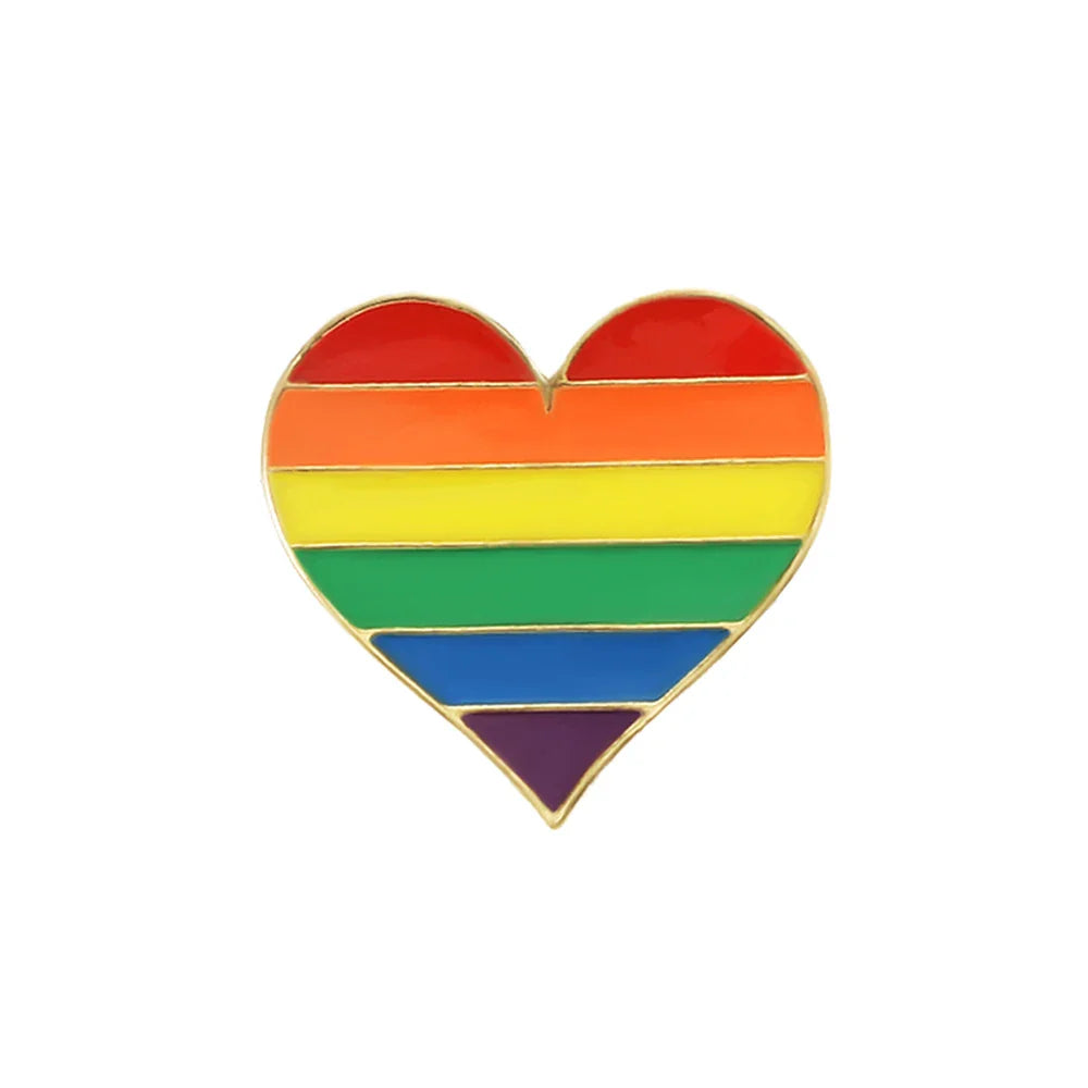 LGBT Rainbow Enamel Pins — Custom Heart & Flag Brooches for Bag, Shirt, Lapel, YES Gesture, Jewelry Gifts