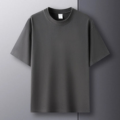 100% Pure Cotton Men’s Summer T-Shirt – High-End Short Sleeve Round Neck Breathable Fashion Top