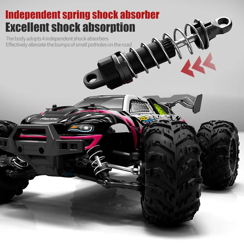 16103 Fast RC Cars – 50km/h 1/16 Off-Road 4WD Monster Truck with LED Headlights, 2.4G Waterproof Remote Control for Adults & Kids