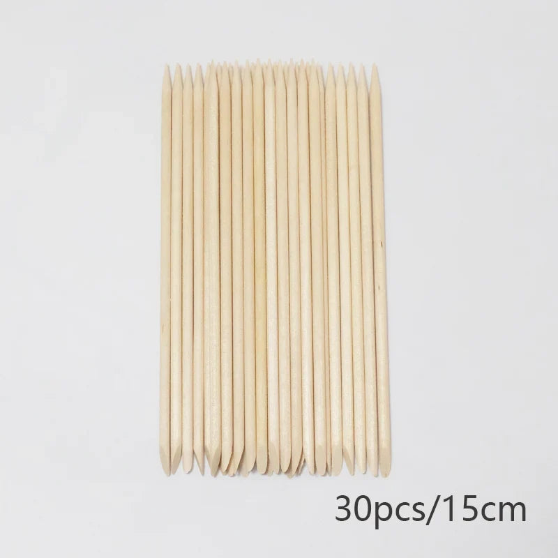 Lurayee Orange Wood Nail Cuticle Pusher – Manicure Tool for Nail Art, Gel Polish, and Nail Design