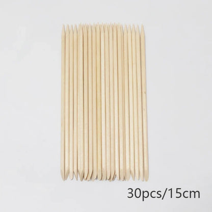 Lurayee Orange Wood Nail Cuticle Pusher – Manicure Tool for Nail Art, Gel Polish, and Nail Design
