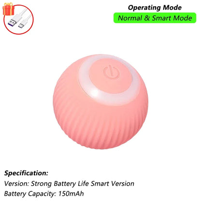 Cat Interactive Ball Toy – Automatic Rolling Ball with Tail, Rechargeable Smart Pet Toy, Intelligent Mouse for Cats