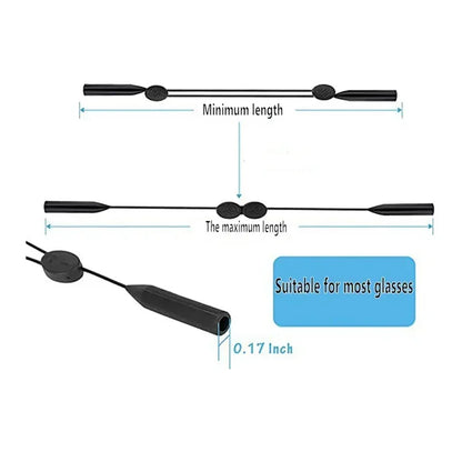 Universal Adjustable Eyewear Retainer: 5pcd Sports Sunglasses Strap - Unisex Safety Glasses Holder with Large Round-Head Fit