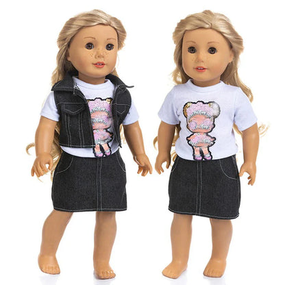Baby Doll Bikini Outfit — Fits 43cm Born Bebe and 18-Inch American Dolls, Doll Clothes Set