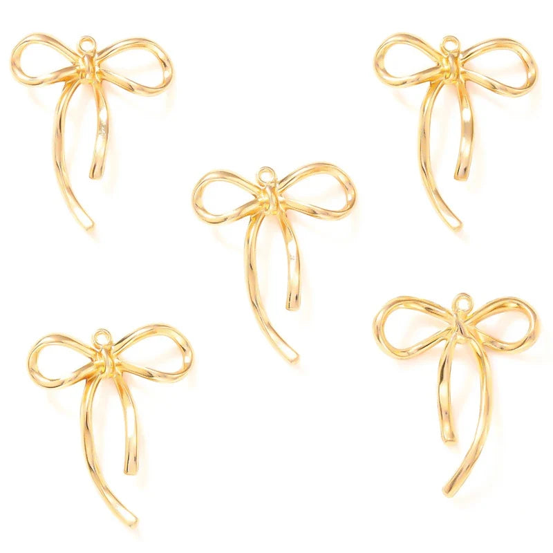 20pcs Bow Knot Charms - 20x25mm Pendant Beads for DIY Bracelet & Necklace Jewelry Making