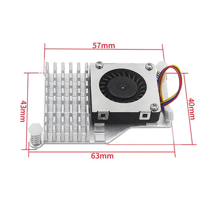 Raspberry Pi 5 Active Cooler — Aluminum Heatsink with PWM Adjustable Fan, Black/Silver/Blue Cooling Radiator for Pi 5