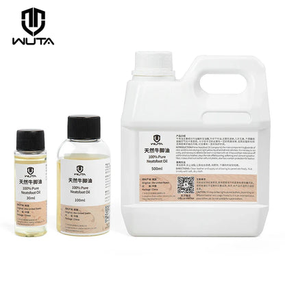 WUTA 100% Pure Neatsfoot Oil Leather Conditioner 30/100ml Softener for Boots Shoes Bags Belts Saddles Restores Dry Leather Care