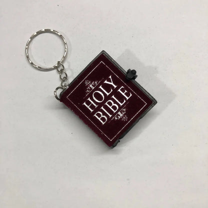 Mini English Holy Bible Keychain - Christian Jesus Cross & Muslim Keyring, Prayer God Bless Charm for Women’s Bag