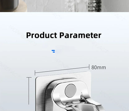 Universal No-Drill Adjustable Shower Head Holder – Wall-Mounted Bracket with Stable Rotation for Bathroom Accessories
