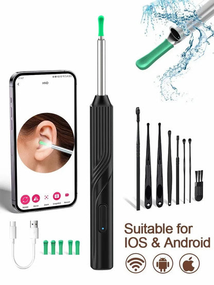 Earwax Remover Cleaning Tool – Ear Endoscope with Mini Camera, USB-C Charging Earpick Health Care Set for iPhone & Android, Best Gift